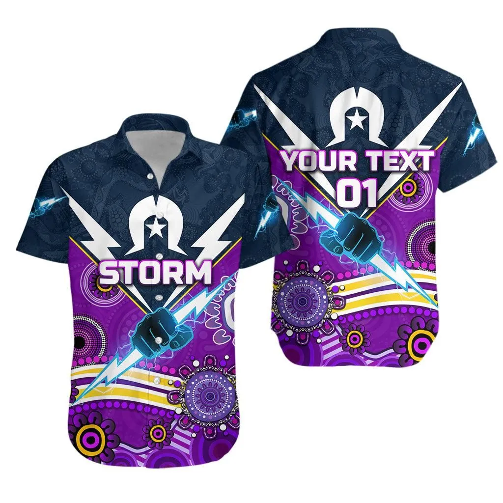 (Custom Personalised) Melbourne Storm Hawaiian Shirt 2021 Naidoc Indigenous, Custom Text And Number Lt8_1