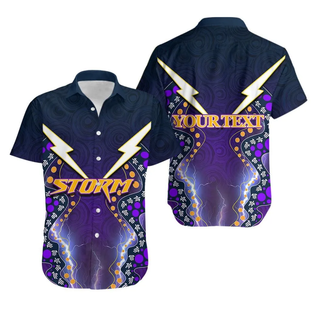 (Custom Personalised) Melbourne Storm Hawaiian Shirt Aboriginal Circles Patterns Lt6_1