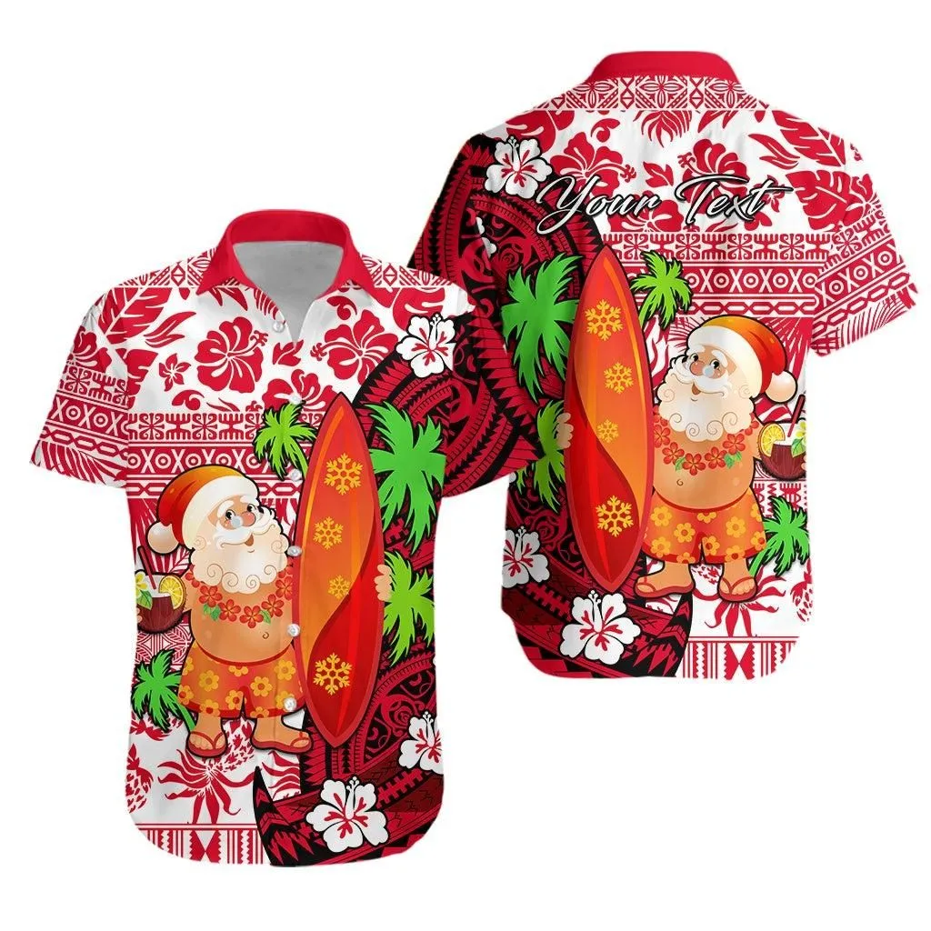 (Custom Personalised) Mele Kalikimaka Hawaiian Shirt Christmas Hawaii With Santa Claus Lt13_0