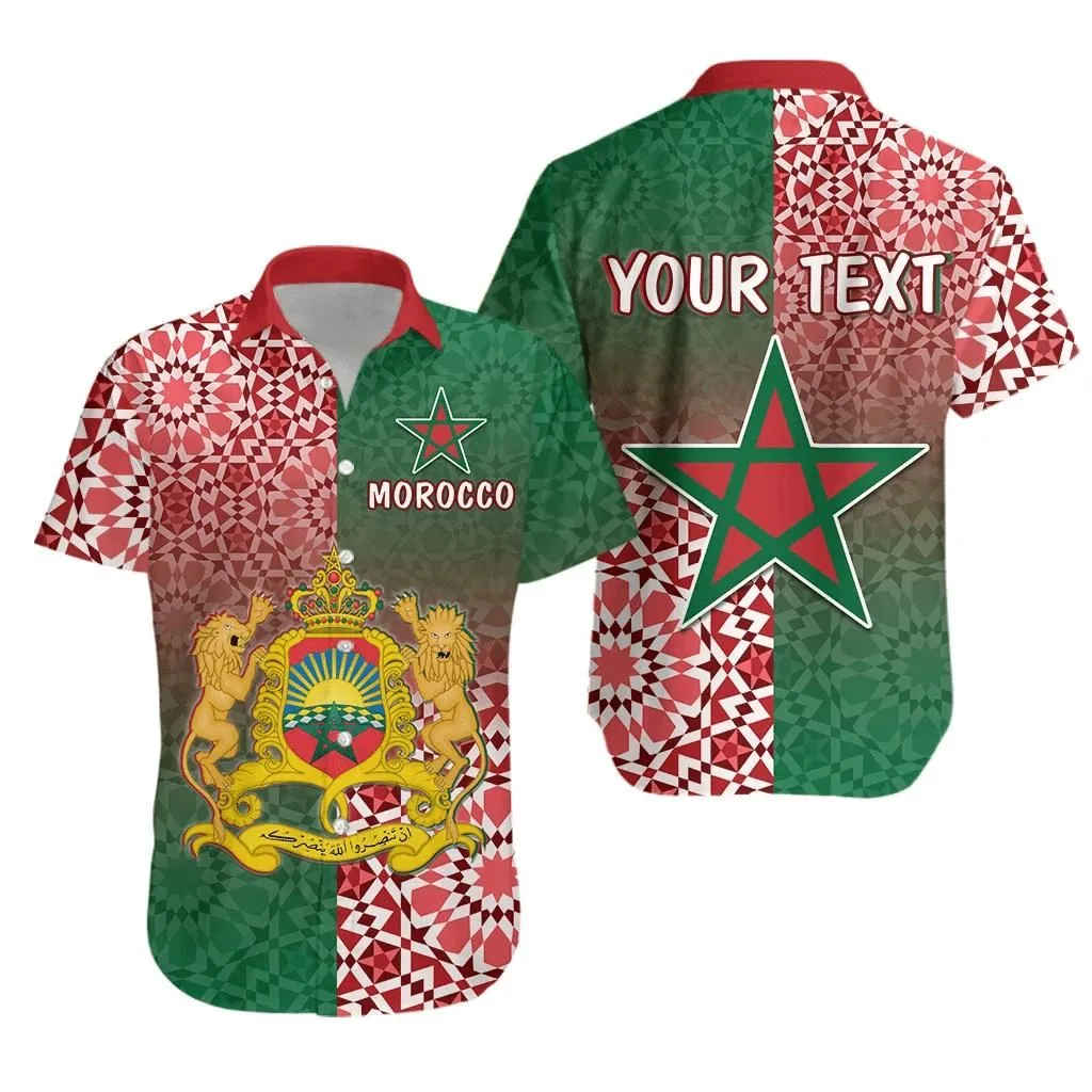 (Custom Personalised) Morocco Pattern Hawaiian Shirt Coat Of Arms Lt13_1