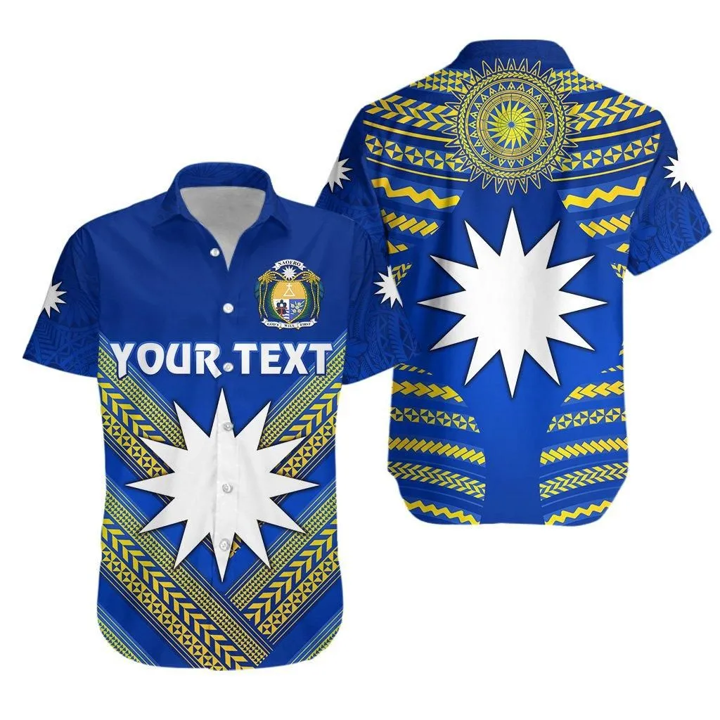 (Custom Personalised) Nauru Polynesian Flag Hawaiian Shirt Creative Style   Blue Lt8_1