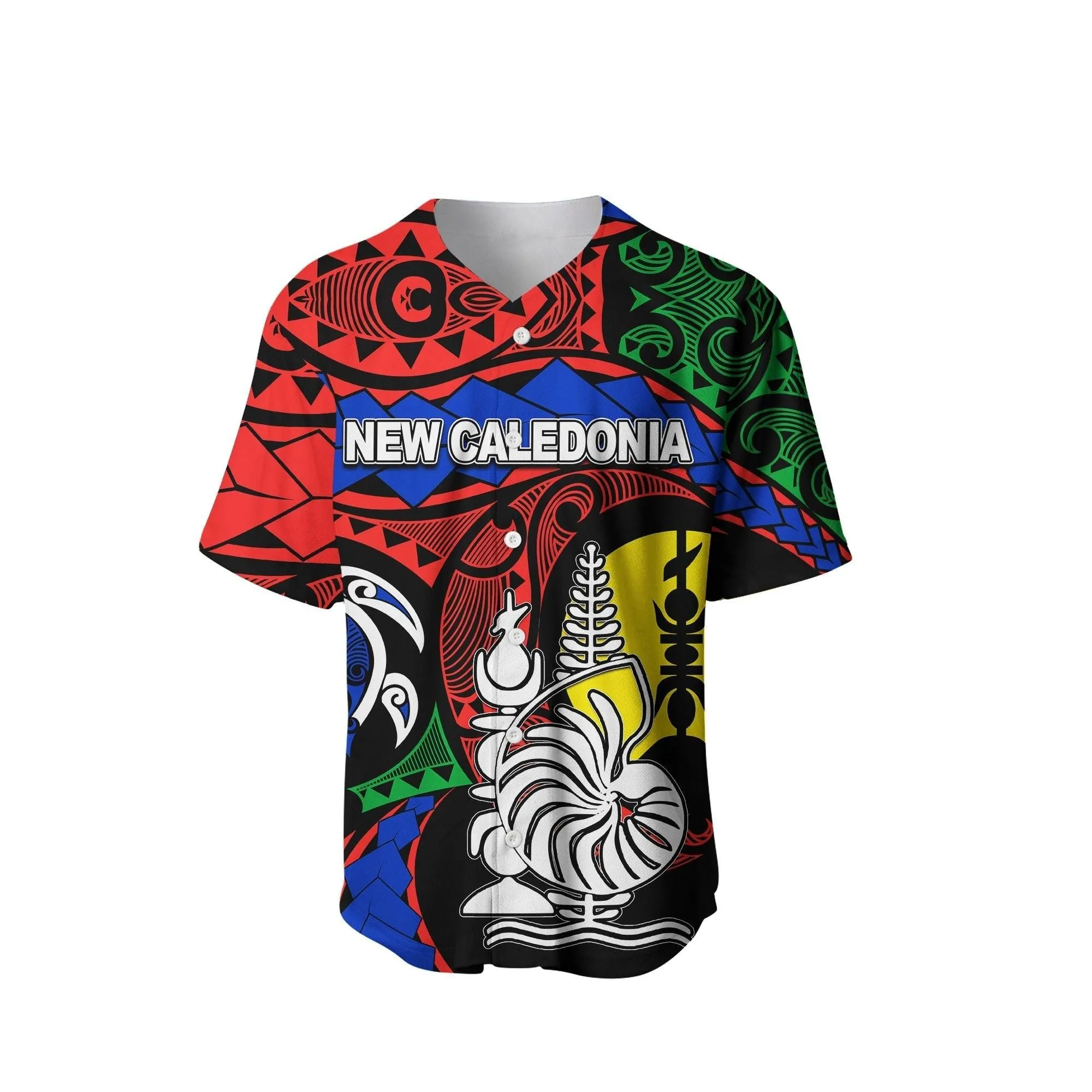 (Custom Personalised) New Caledonia Baseball Shirt Color Flag Lt6_0