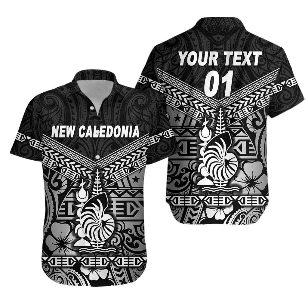 (Custom Personalised) New Caledonia Hawaiian Shirt Simple Style   Black Lt8_1