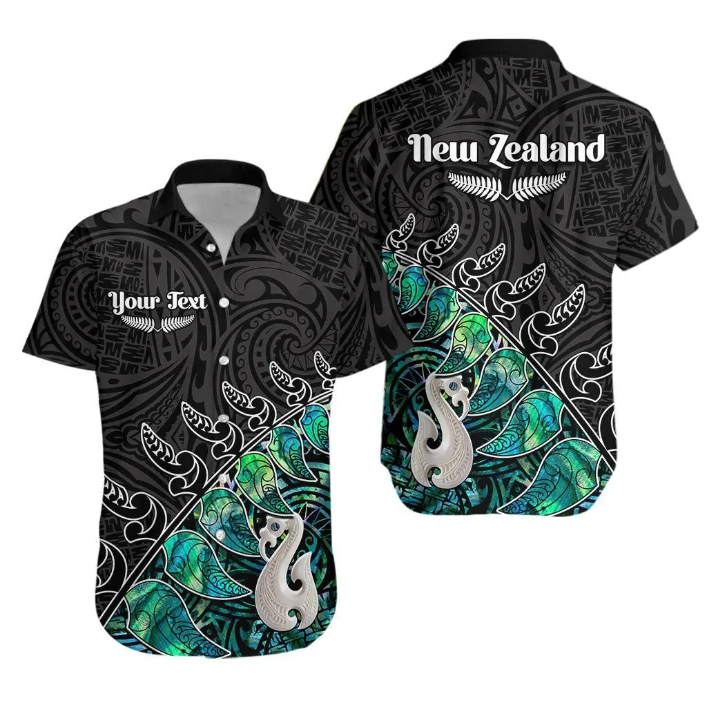 (Custom Personalised) New Zealand Maori Hawaiian Shirt Fern And Manaia Version Black Lt13_0