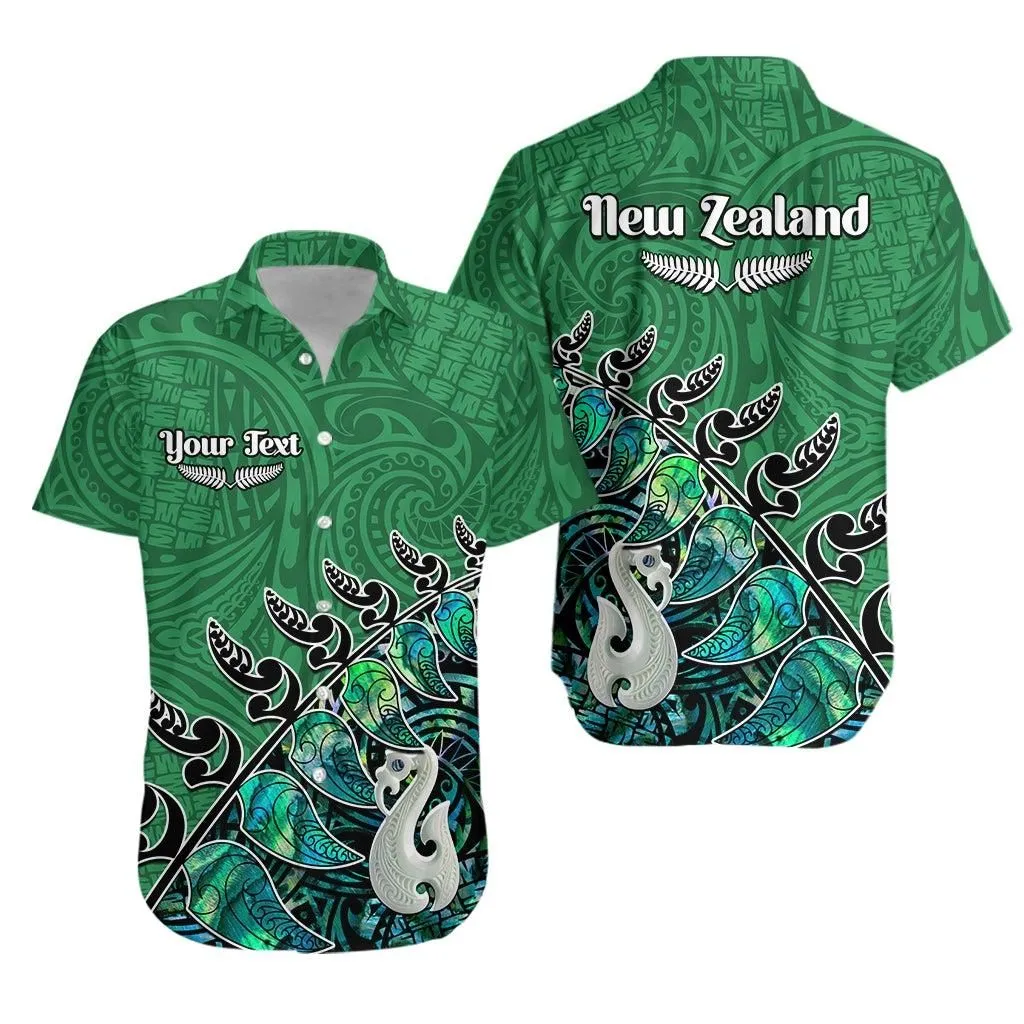 (Custom Personalised) New Zealand Maori Hawaiian Shirt Fern And Manaia Version Green Lt13_0
