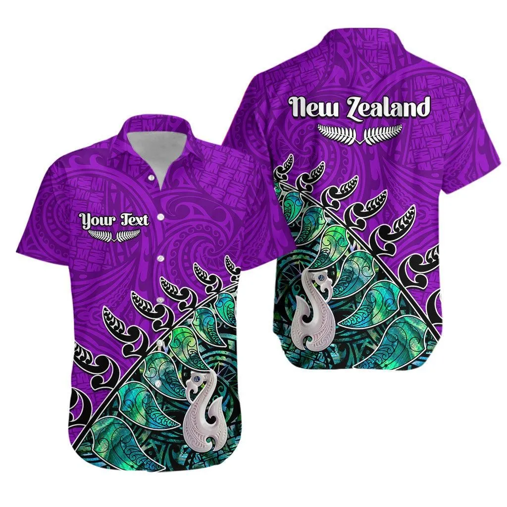 (Custom Personalised) New Zealand Maori Hawaiian Shirt Fern And Manaia Version Purple Lt13_0