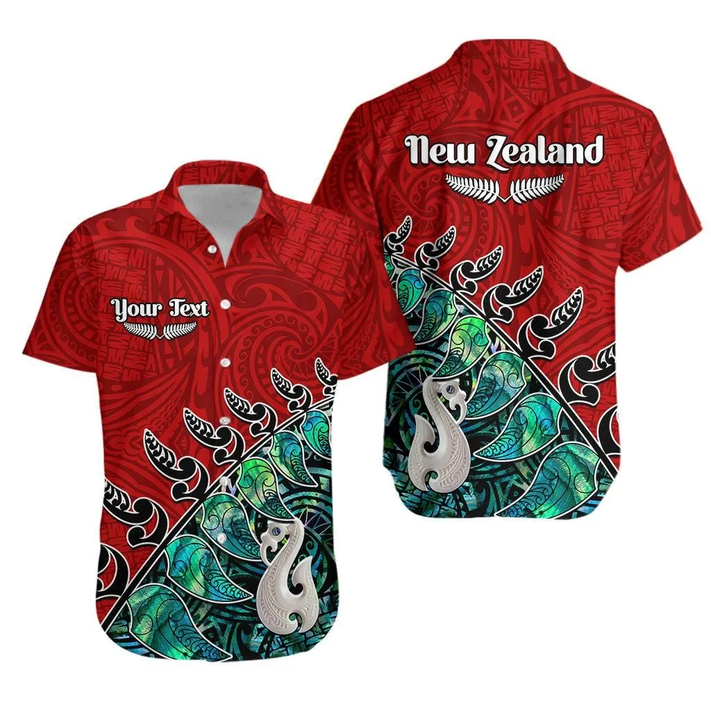 (Custom Personalised) New Zealand Maori Hawaiian Shirt Fern And Manaia Version Red Lt13_0