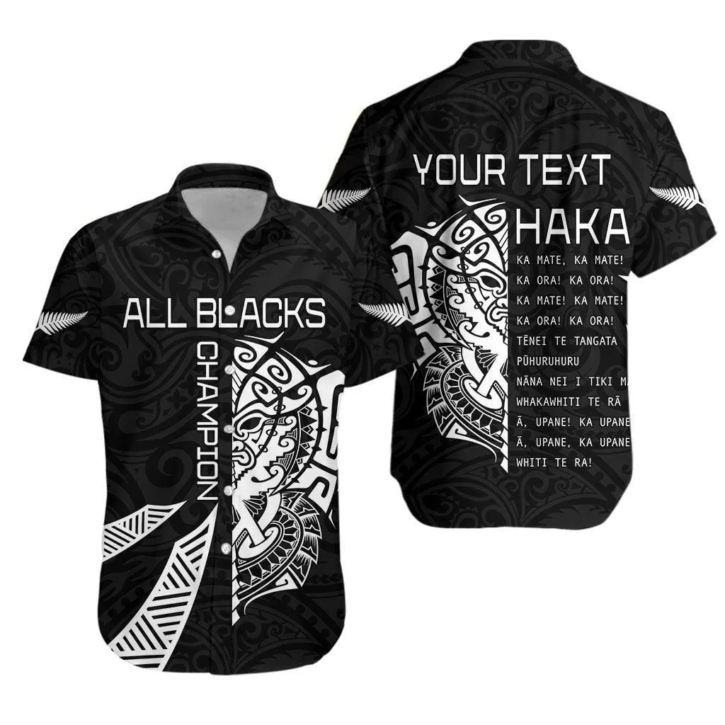 (Custom Personalised) New Zealand Rugby Hawaiian Shirt Haka All Blacks Mix Ta Moko Lt13_1