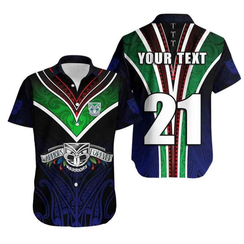 Custom Personalised New Zealand Warriors Hawaiian Shirt The Warriors Special Maori Silver Fern Style Lt9_0