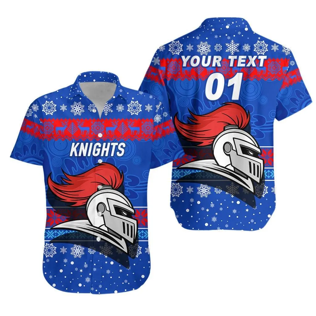 (Custom Personalised) Newcastle Knights Hawaiian Shirt Christmas Simple Style Lt8_1