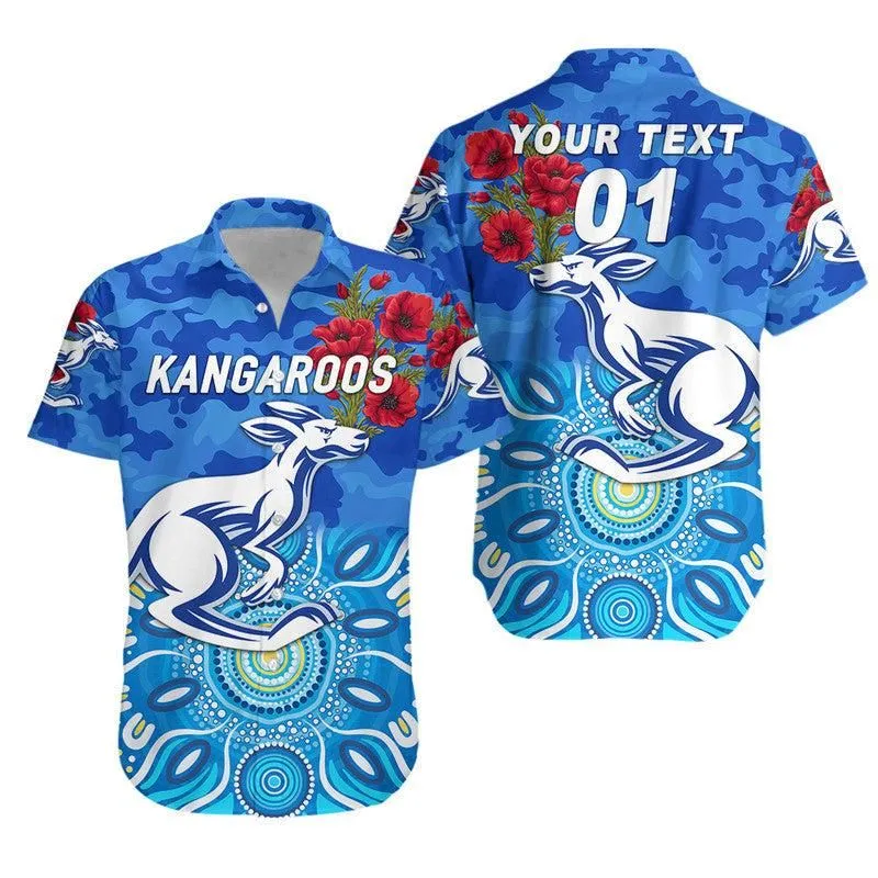 (Custom Personalised) North Melbourne Kangaroos Anzac Hawaiian Shirt Indigenous Vibes Lt8_1