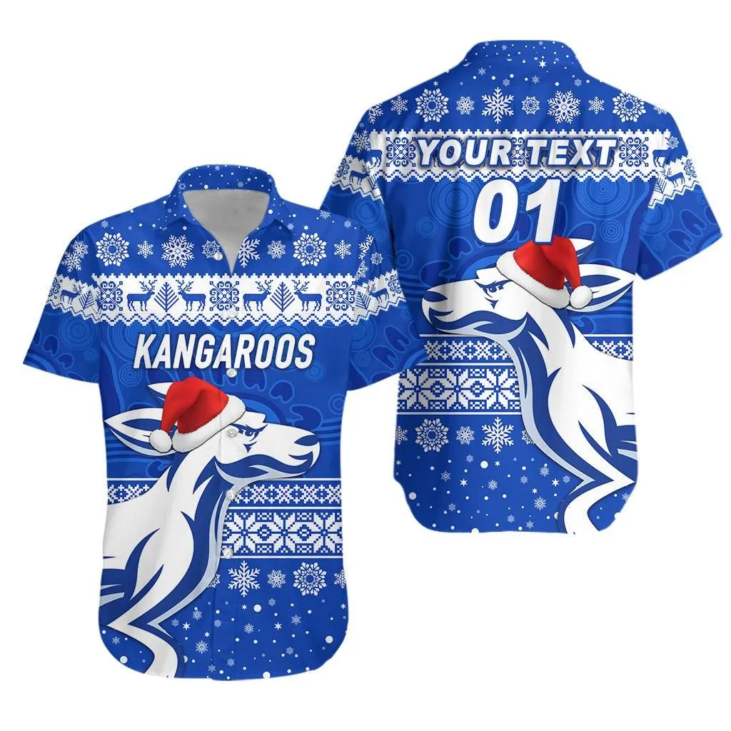 (Custom Personalised) North Melbourne Kangaroos Hawaiian Shirt Christmas Simple Style Lt8_1