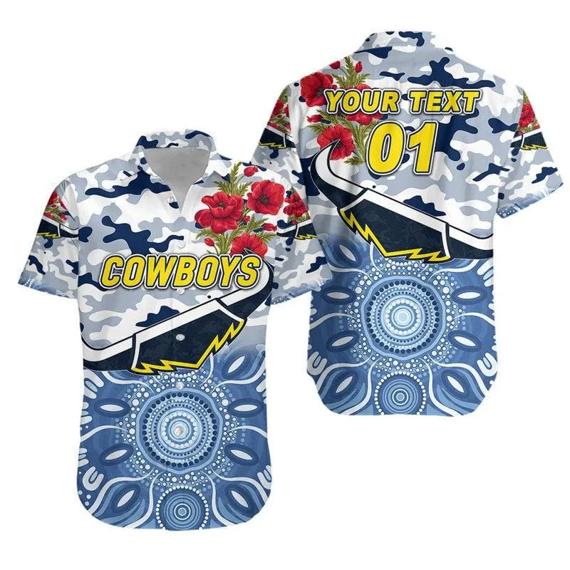 (Custom Personalised) North Queensland Cowboys Anzac 2022 Hawaiian Shirt Indigenous Vibes   White Lt8_1