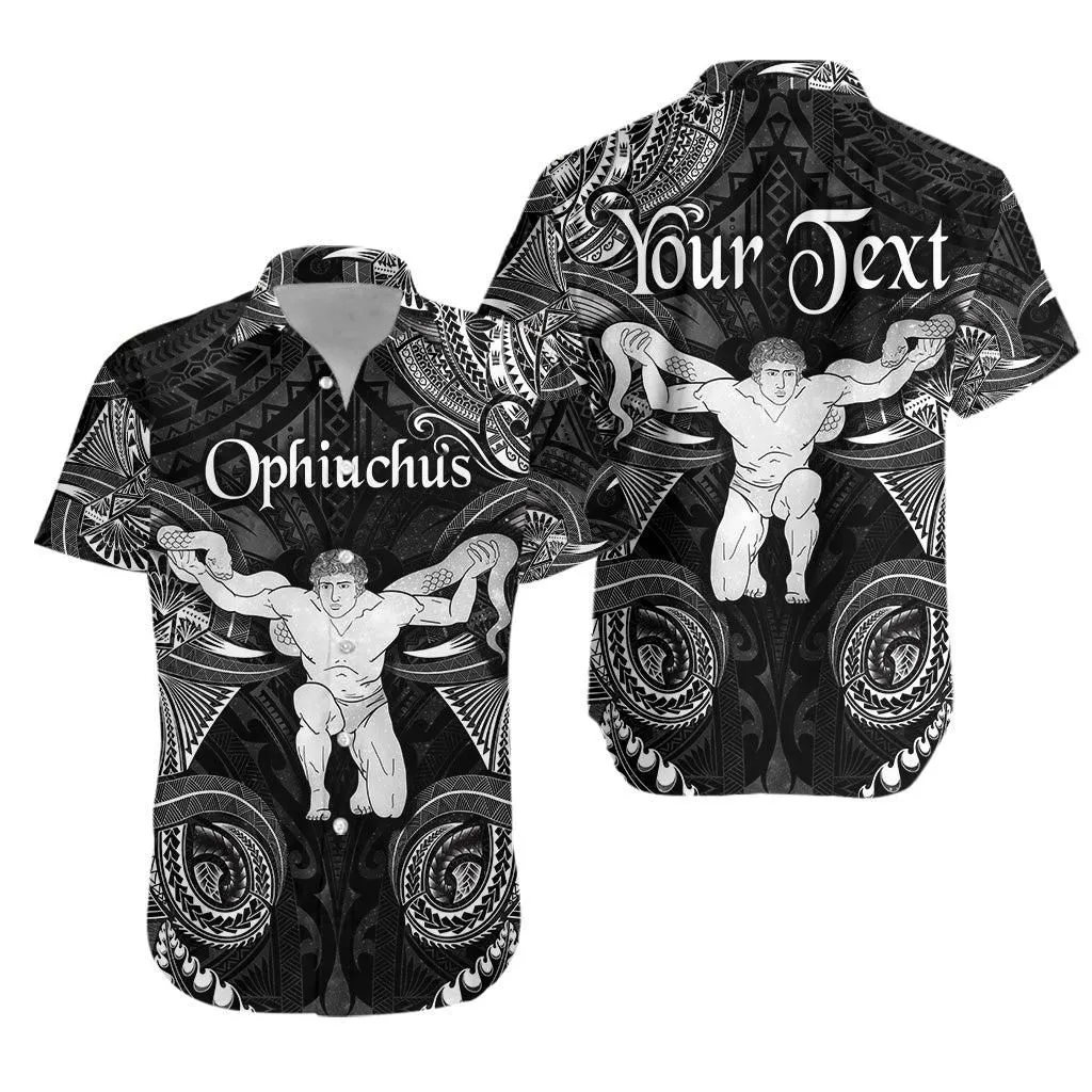 (Custom Personalised) Ophiuchus Zodiac Polynesian Hawaiian Shirt Unique Style   Black Lt8_1