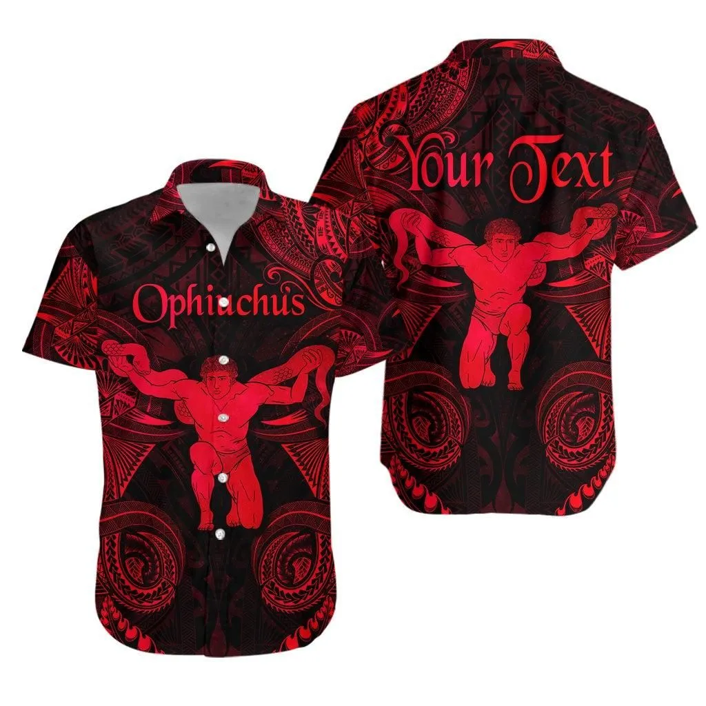 (Custom Personalised) Ophiuchus Zodiac Polynesian Hawaiian Shirt Unique Style   Red Lt8_1