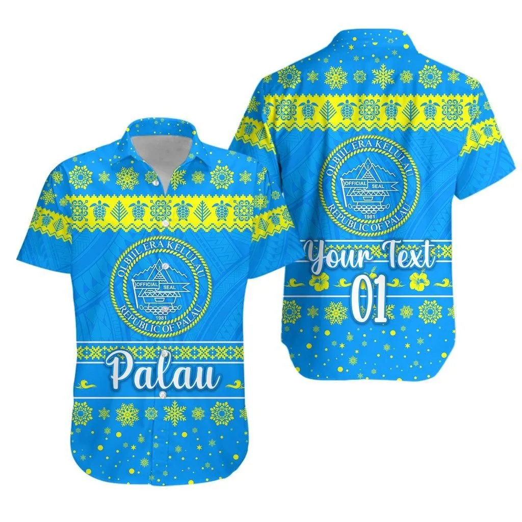 (Custom Personalised) Palau Christmas Hawaiian Shirt Simple Style Lt8_1