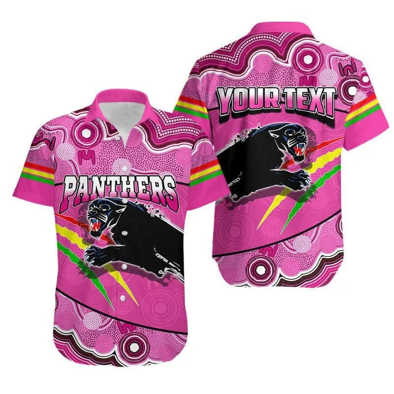 (Custom Personalised) Panthers Rugby Hawaiian Shirt Aboriginal Basic Style Pink Lt6_0