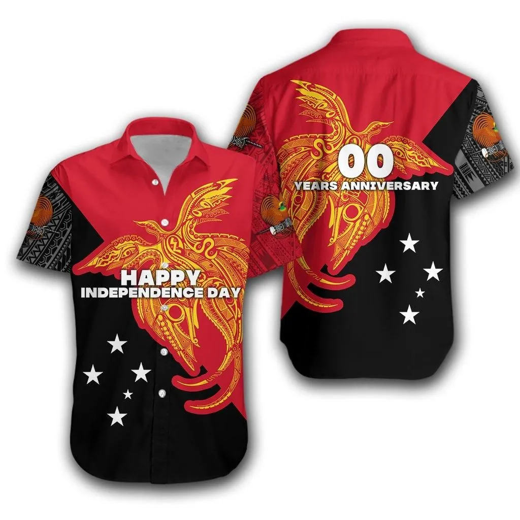 (Custom Personalised) Papua New Guinea Hawaiian Shirt Independence Day Flag Style Lt16_1