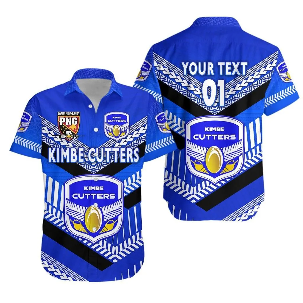 (Custom Personalised) Papua New Guinea Kimbe Cutters Hawaiian Shirt Rugby   Blue, Custom Text And Number Lt8_1