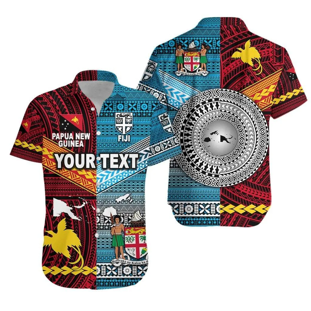 (Custom Personalised) Papua New Guinea Polynesian And Fiji Tapa Together Hawaiian Shirt   Bright Color Lt8_1