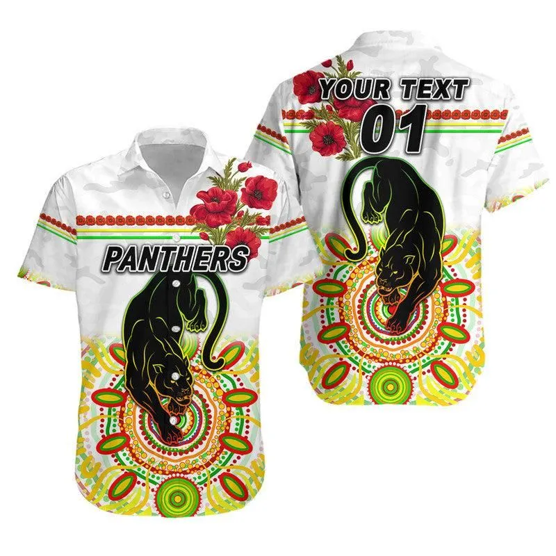 (Custom Personalised) Penrith Panthers Anzac 2022 Hawaiian Shirt Indigenous Vibes   White Lt8_1