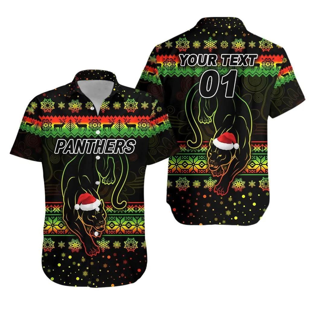 (Custom Personalised) Penrith Panthers Hawaiian Shirt Christmas Simple Style Lt8_1