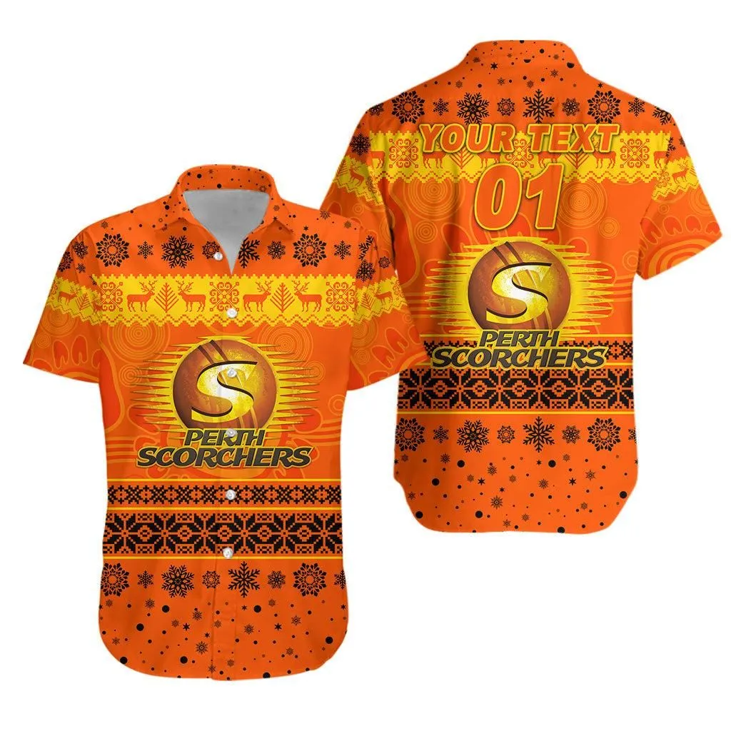(Custom Personalised) Perth Scorchers Hawaiian Shirt Christmas Simple Style Lt8_1