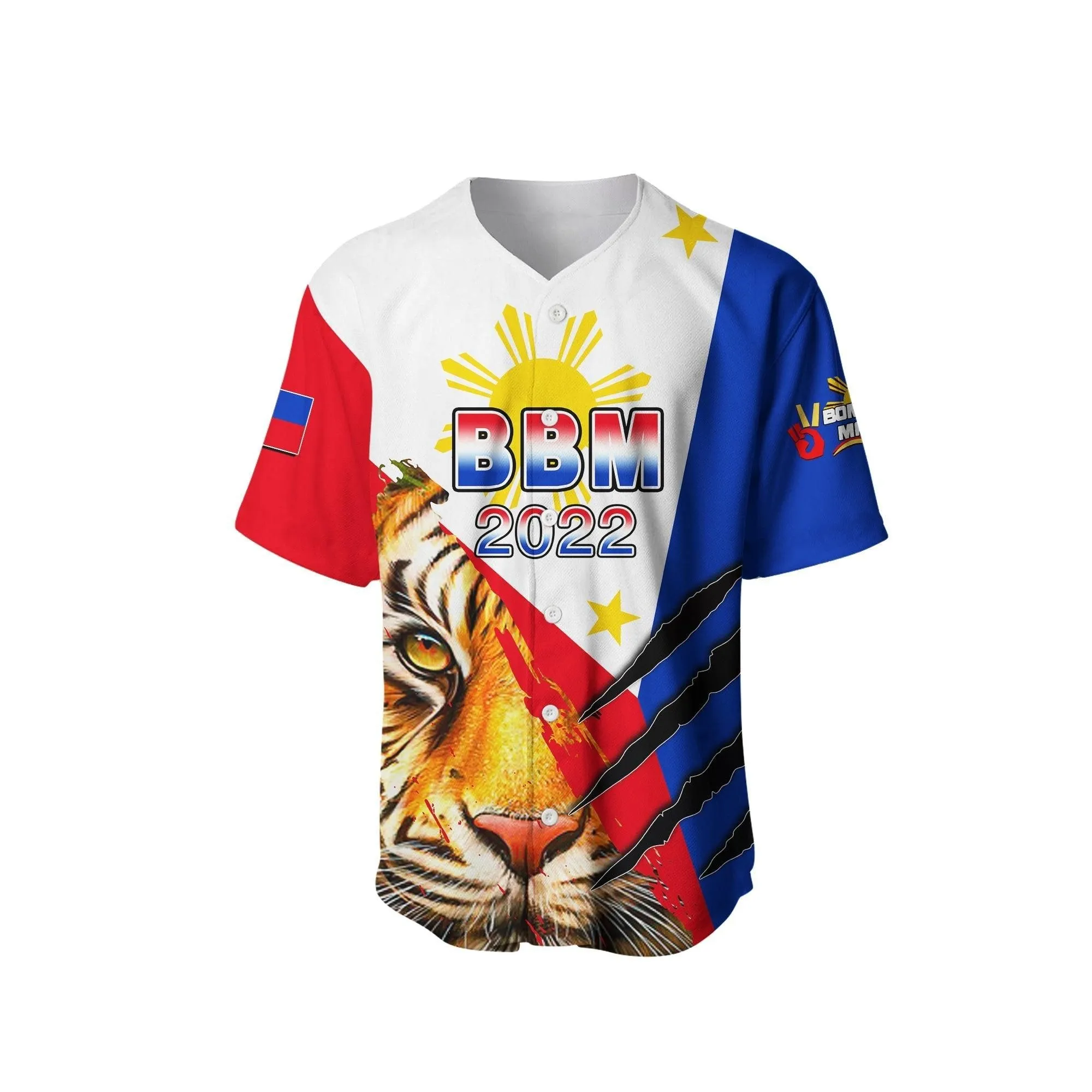 (Custom Personalised) Philippines Baseball Shirt Bbm 2022 Tiger Of The North Lt6_0