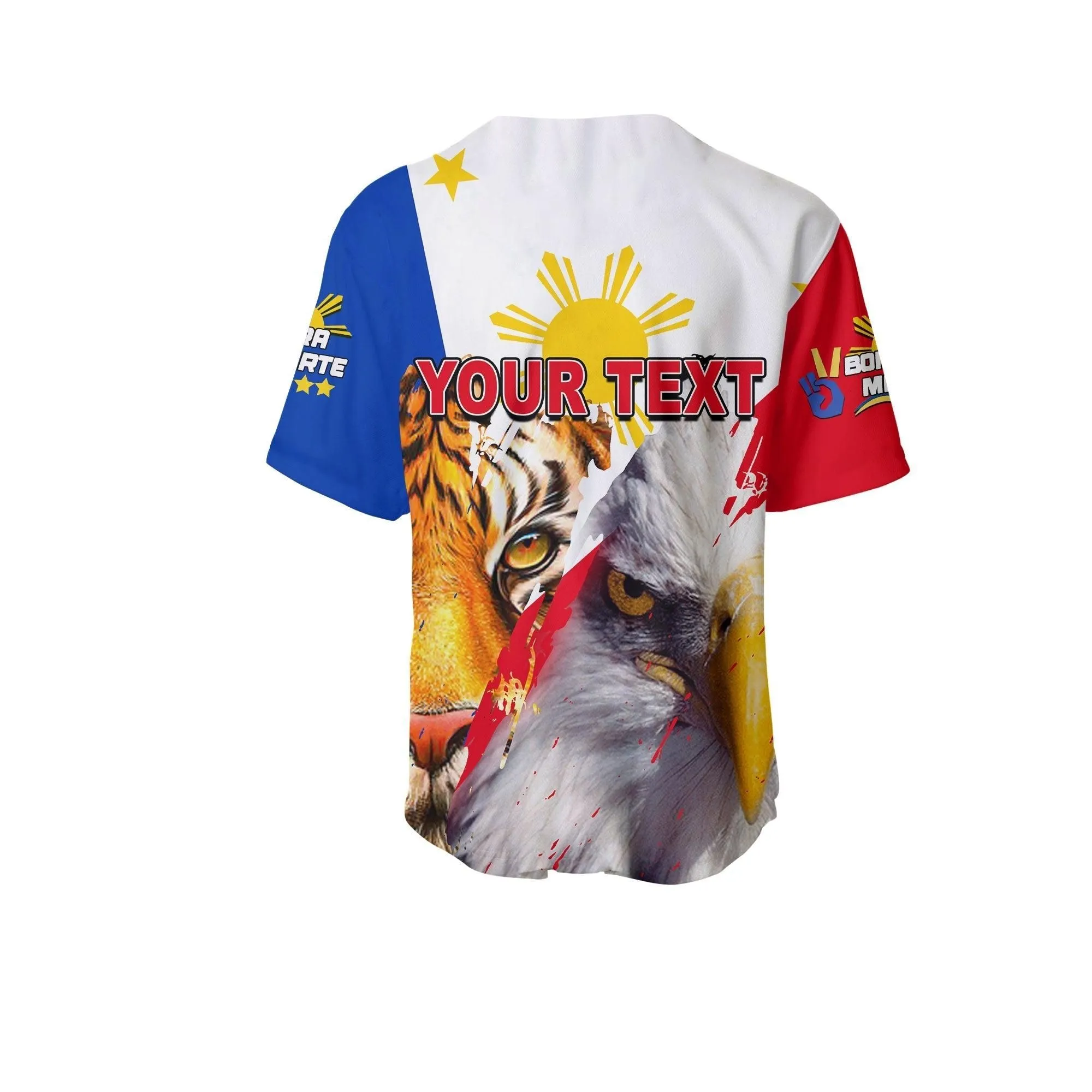 (Custom Personalised) Philippines Baseball Shirt Bbm And Sara Tiger Eagles Lt6_1