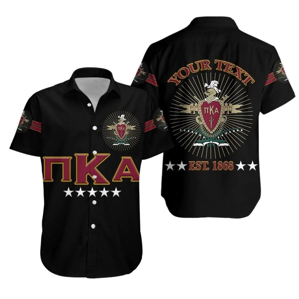 (Custom Personalised) Pi Kappa Alpha Fraternity Pikes Hawaiian Shirt Simple Style   Black Lt8_1