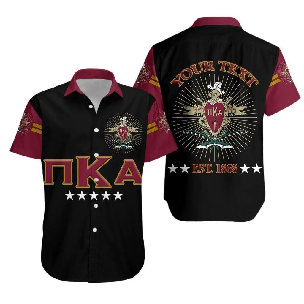 (Custom Personalised) Pi Kappa Alpha Fraternity Pikes Hawaiian Shirt Simple Style   Black No1 Lt8_1