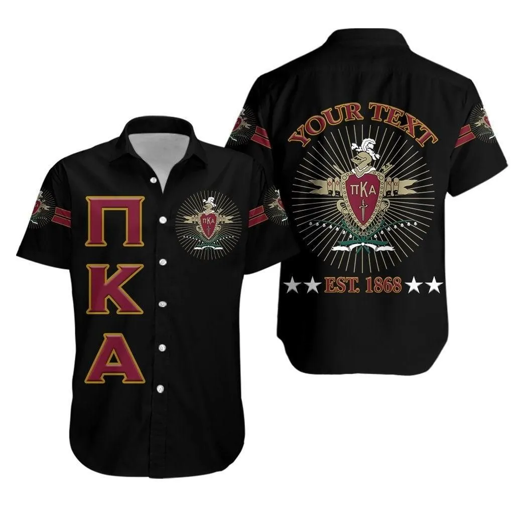 (Custom Personalised) Pi Kappa Alpha Fraternity Pikes Hawaiian Shirt Unique Style   Black Lt8_1