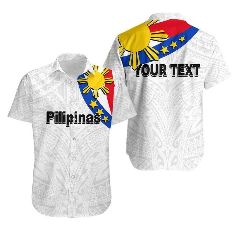 (Custom Personalised) Pilipinas Hawaiian Shirt Simple Style  White  Lt6_0