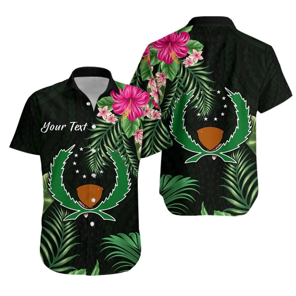 (Custom Personalised) Pohnpei Micronesia Green Hawaiian Shirt Tropical Flowers Lt13_1