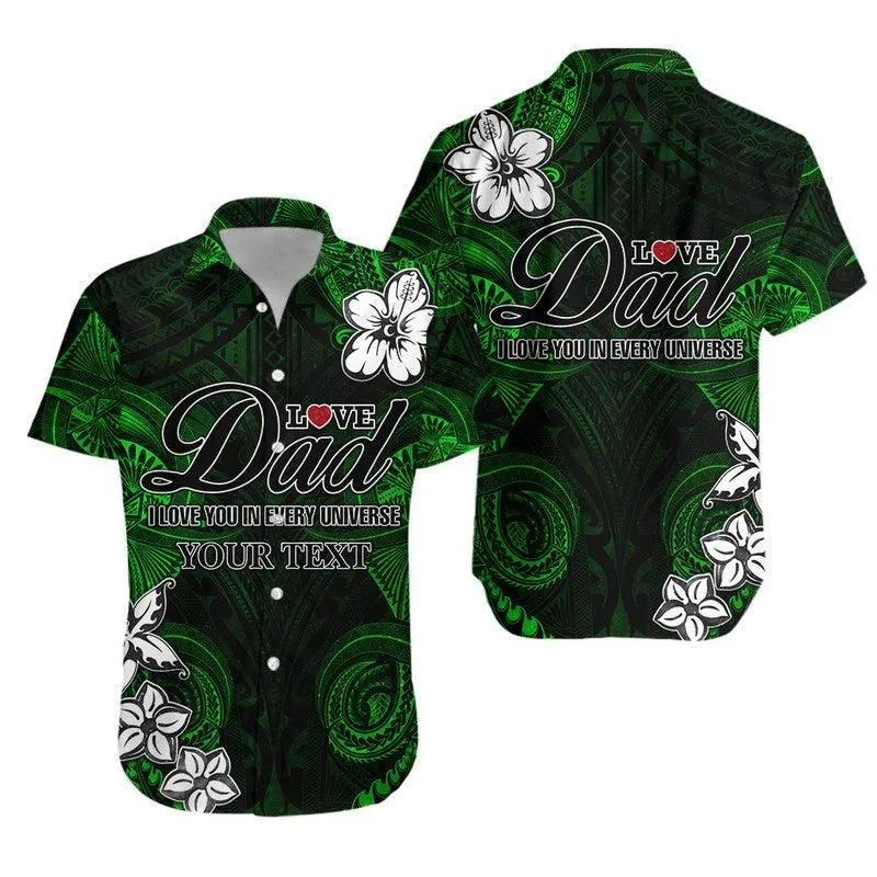 (Custom Personalised) Polynesian Fathers Day Hawaiian Shirt I Love You In Every Universe   Green Lt8_0