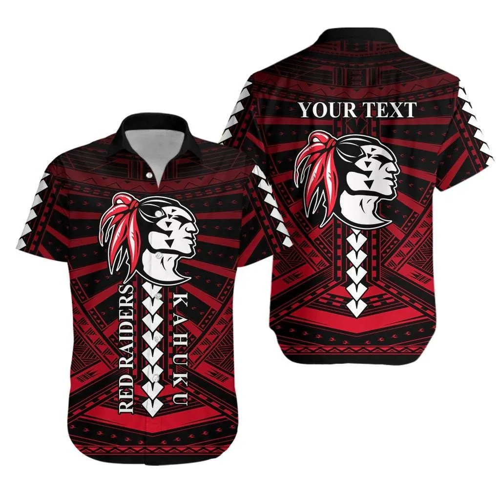 (Custom Personalised) Polynesian Red Raiders Hawaiian Shirt   Kahuku Hawaii School Lt13_1