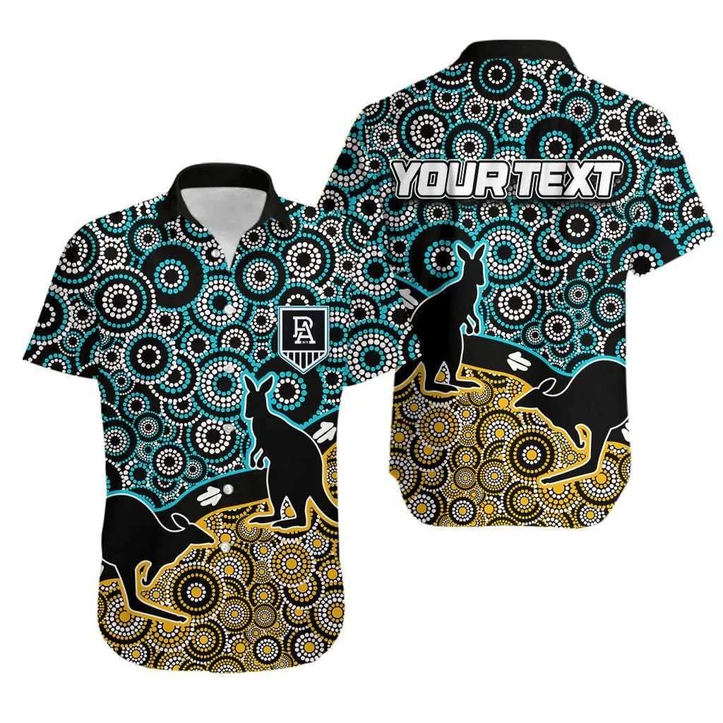 (Custom Personalised) Port Adelaide Hawaiian Shirt Power Aboriginal Circles Lt6_1