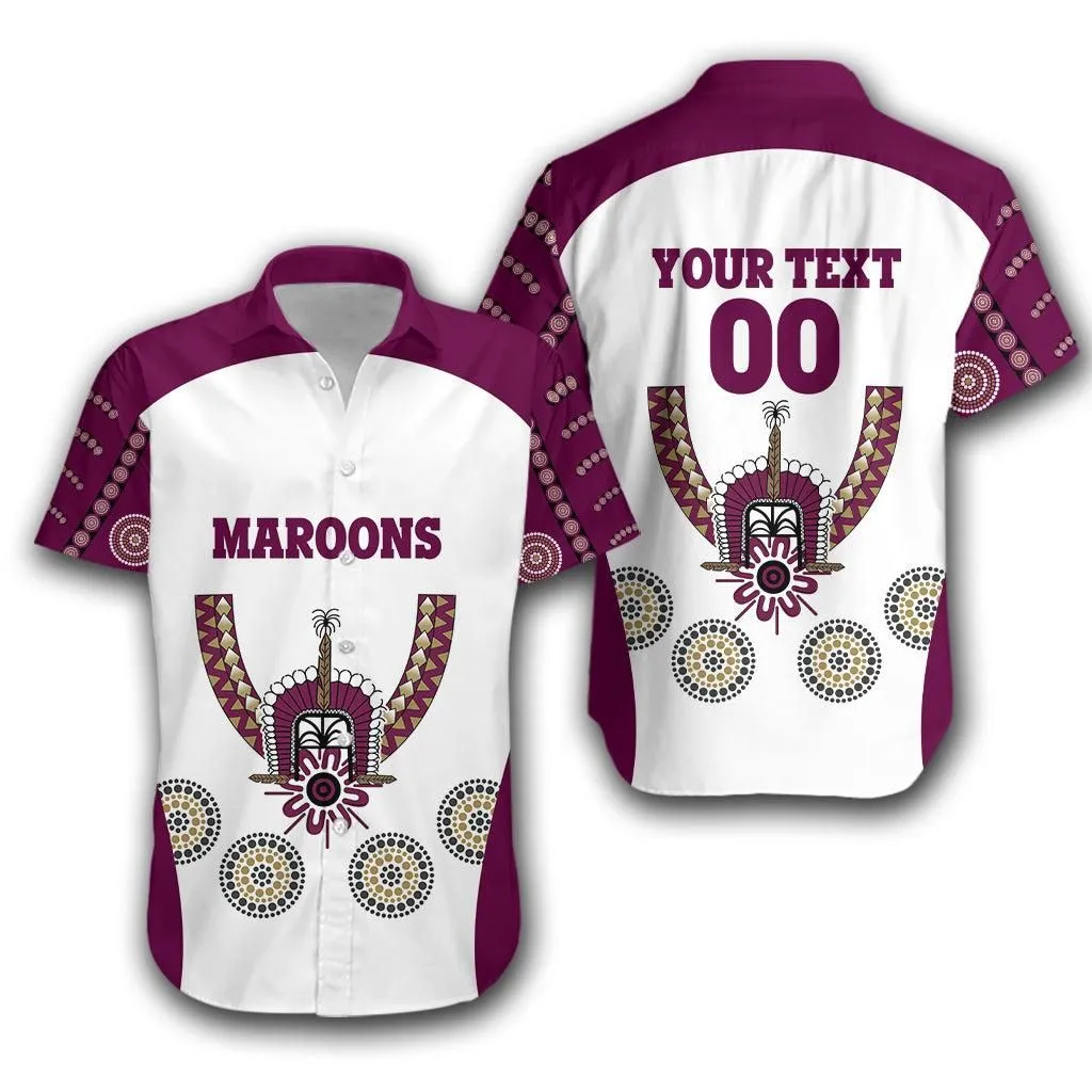 (Custom Personalised) Queensland Hawaiian Shirt Maroons Aboriginal Sport Style Lt16_1