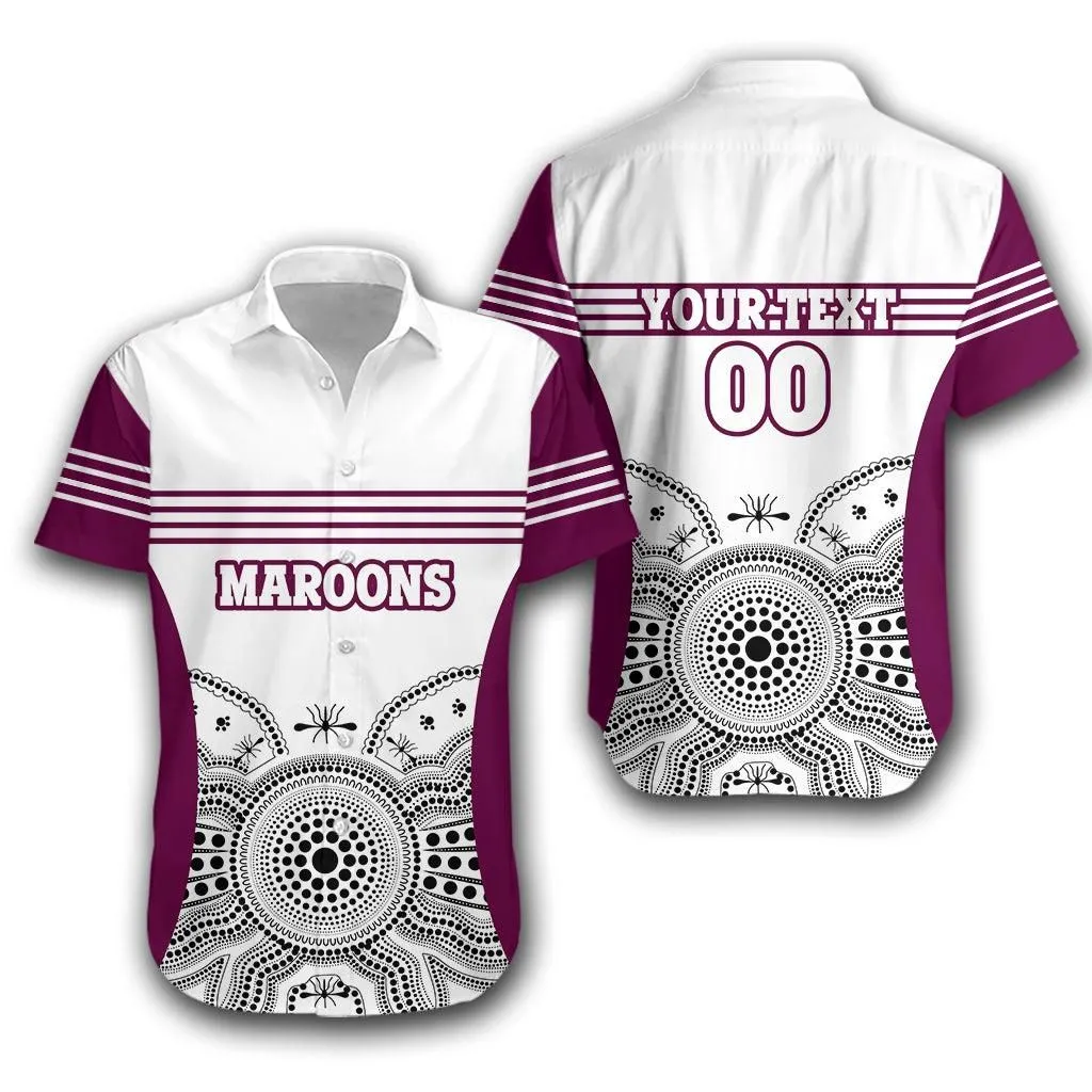 (Custom Personalised) Queensland Hawaiian Shirt Maroons Simple Sport Style Lt16_1