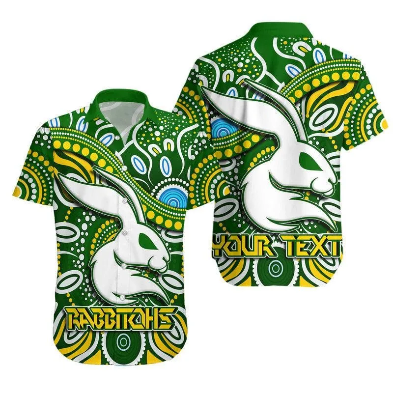 (Custom Personalised) Rabbitohs Hawaiian Shirt Rabbitohs Aboriginal Dreamtime Style Lt9_0