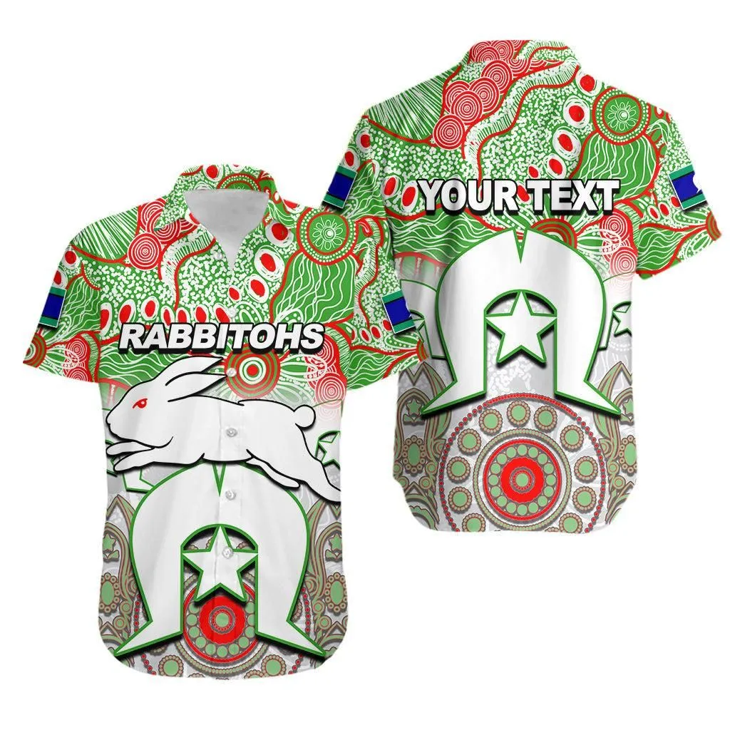 (Custom Personalised) Rabbitohs Torres Strait Islanders Mix Aboriginal Hawaiaan Shirt Lt6_1