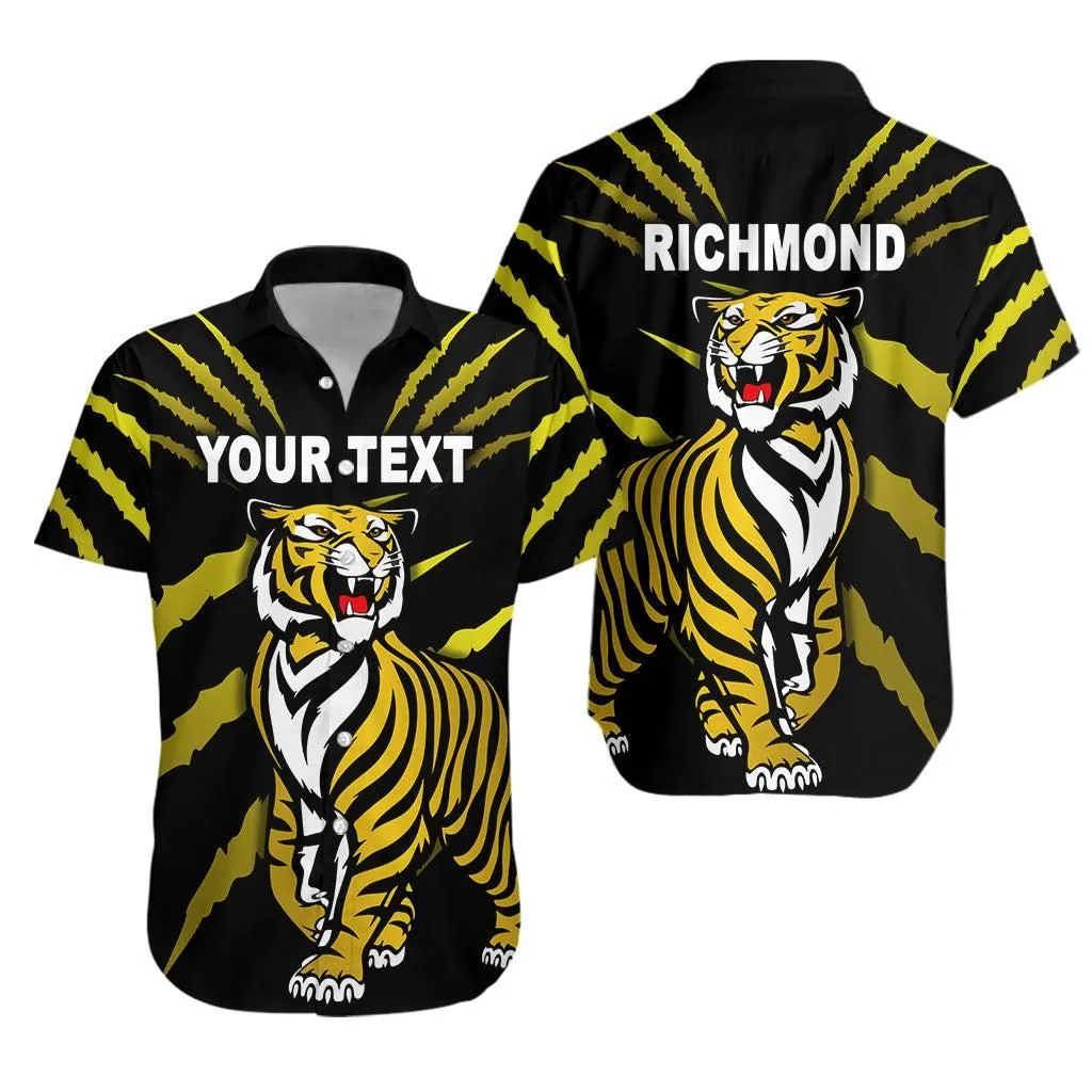 (Custom Personalised) Richmond Tigers Hawaiian Shirt Original Version   Black Lt8_1