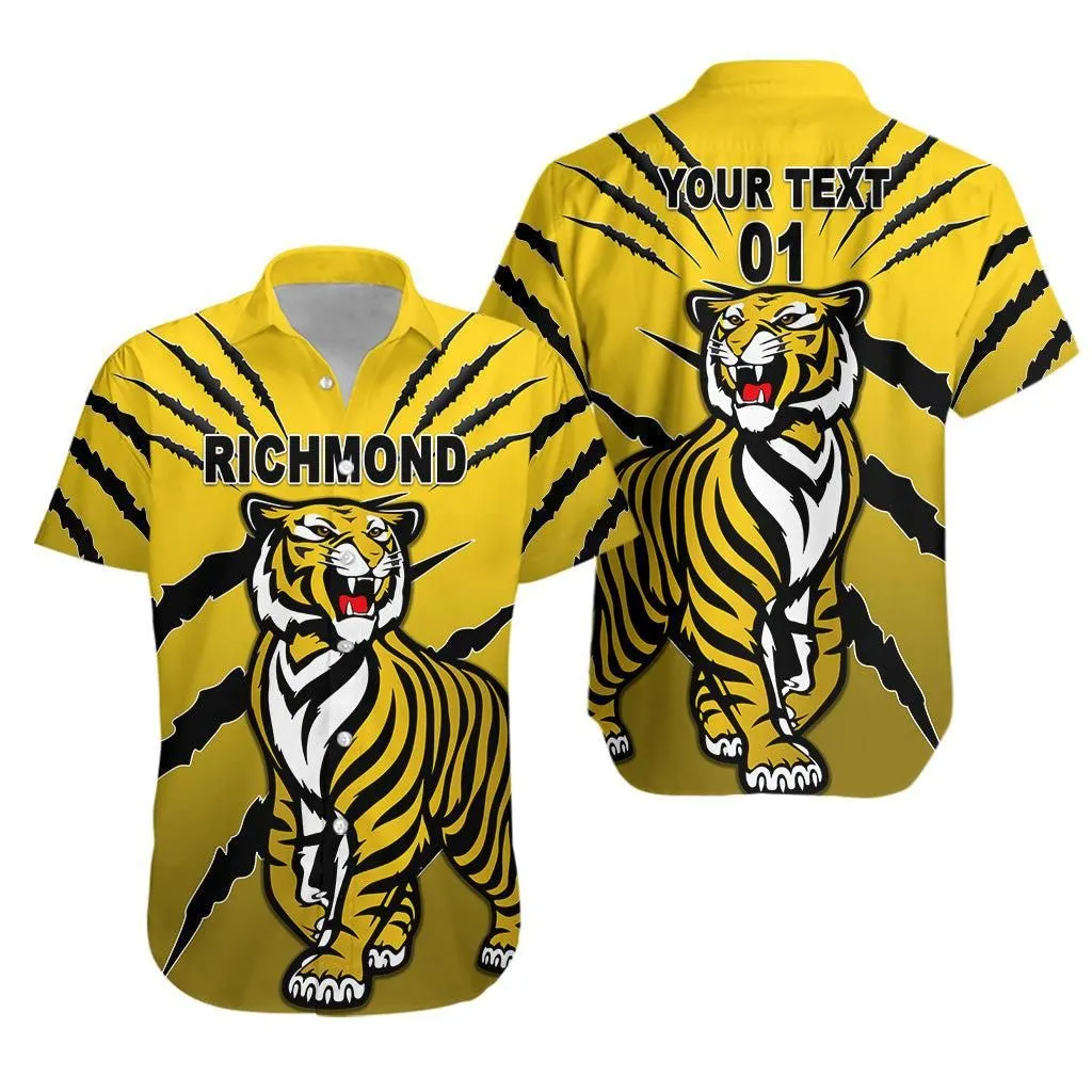 (Custom Personalised) Richmond Tigers Hawaiian Shirt Original Version   Yellow, Custom Text And Number Lt8_1