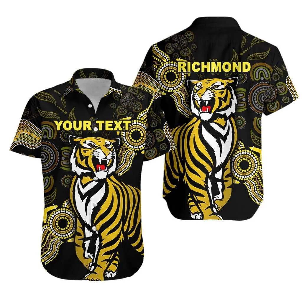 (Custom Personalised) Richmond Tigers Hawaiian Shirt Simple Indigenous Lt8_1