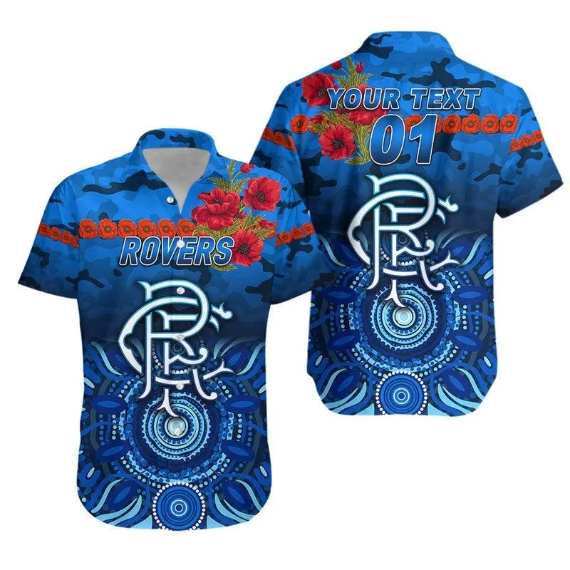 (Custom Personalised) Rovers Football Club Anzac Hawaiian Shirt Indigenous Vibes Lt8_1