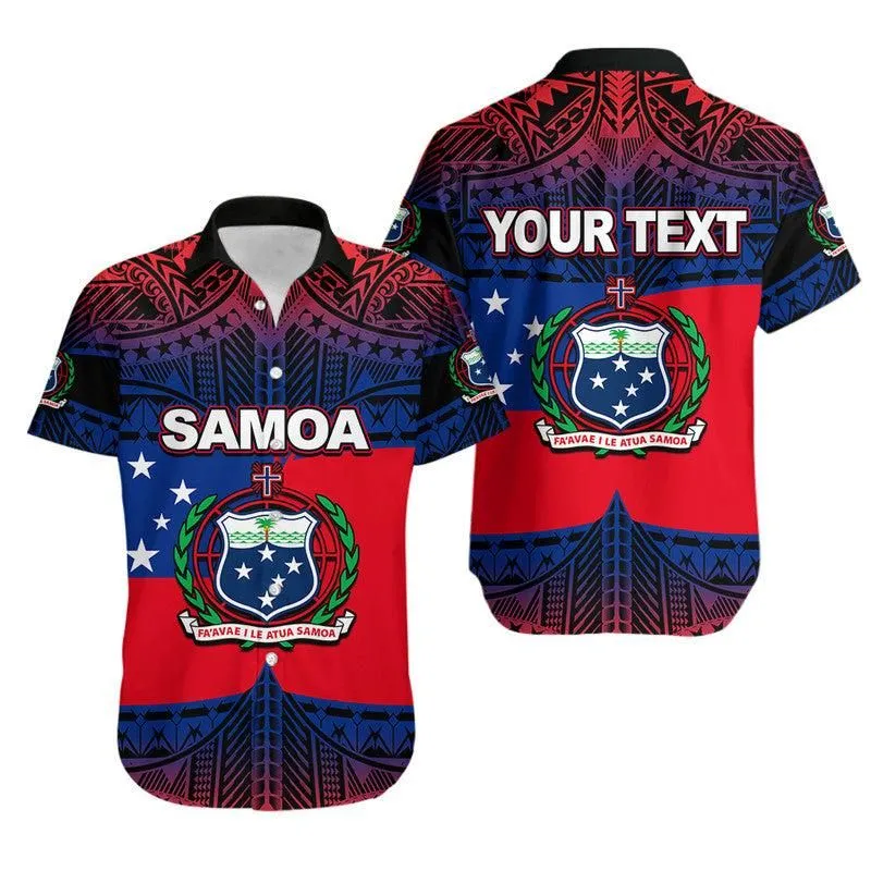 (Custom Personalised) Samoa Hawaiian Shirt Mix Flag Lt6_0