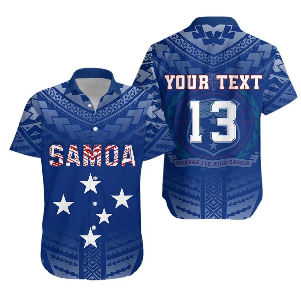 (Custom Personalised) Samoa Hawaiian Shirt Simple Polynesian   Custom Text And Number Lt13_1