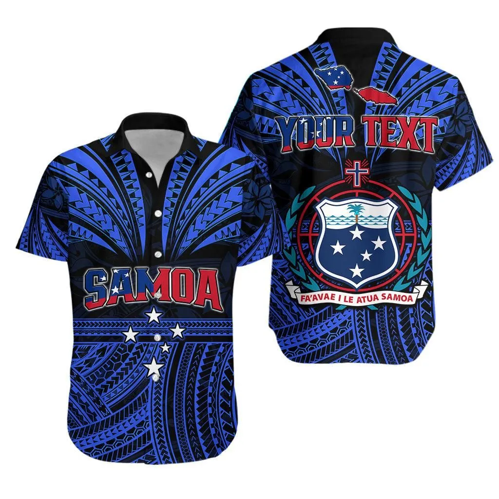 (Custom Personalised) Samoa Tatau Combo Dress And Hawaiian Shirt Blue Polynesian Proud Samoan Lt13_2