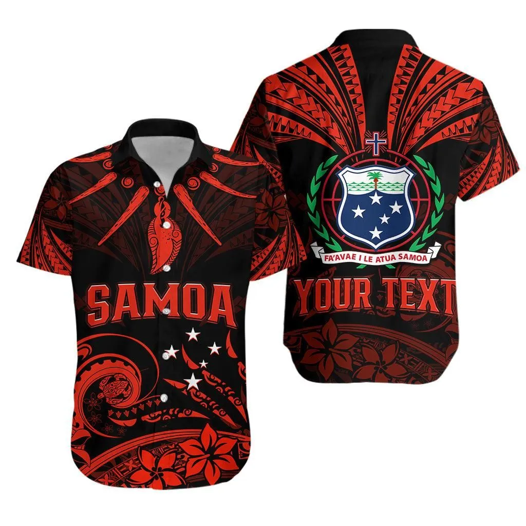 (Custom Personalised) Samoa Tatau Hawaiian Shirt Red Polynesian Ula Nifo Lt13_0