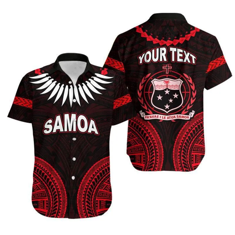 Custom Personalised Samoa Ula Nifo Tribal Hawaiian Shirt Red Style Lt6_0
